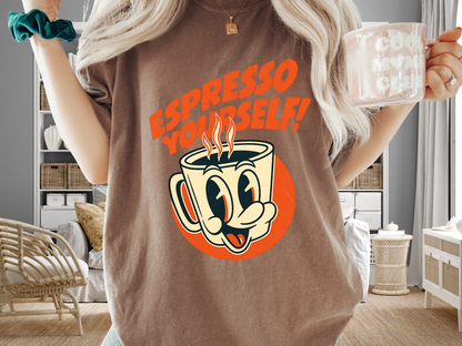 Espresso Yourself Retro Coffee T-Shirt - Funny Barista Tee