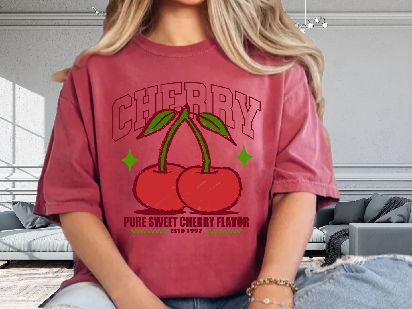 Cherry Retro T-Shirt Vintage Fruit Graphic Coquette Aesthetic Comfort Colors 1717 Tee