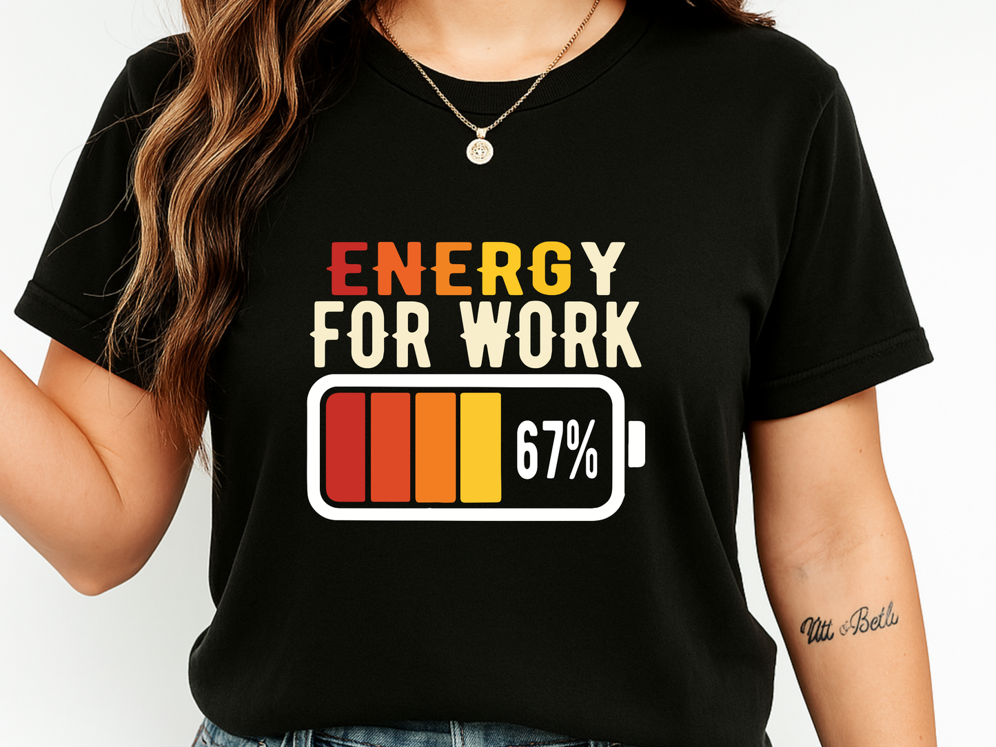Energy For Work 67% Battery Funny Office T-Shirt Comfort Colors 1717 Heavyweight Tee