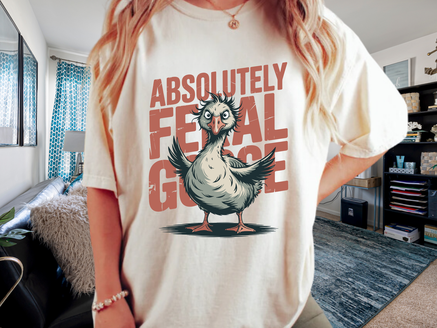 Absolutely Feral Goose T-Shirt Funny Chaotic Bird Graphic Comfort Colors 1717 Tee