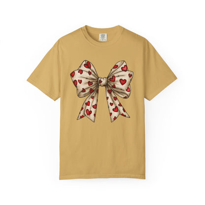Comfort Colors® Valentine Coquette Bow Hearts Graphic T-Shirt