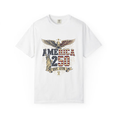 America 250 T-Shirt – Patriotic Eagle USA Est. 1776 | Comfort Colors 1717 Unisex Tee