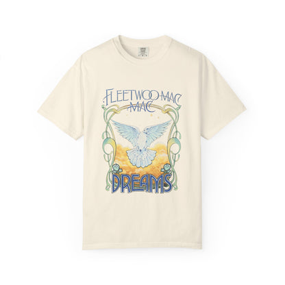 Fleetwood Mac Dreams T-Shirt | Art Nouveau White Dove Graphic Tee | Vintage 70s Classic Rock Band Merch