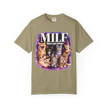 MILF Man I Love Felines T-Shirt – Funny Cat Lover Galaxy Design | Comfort Colors 1717 Unisex Tee