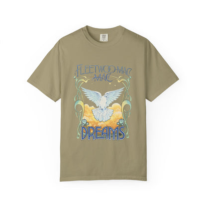 Fleetwood Mac Dreams T-Shirt | Art Nouveau White Dove Graphic Tee | Vintage 70s Classic Rock Band Merch
