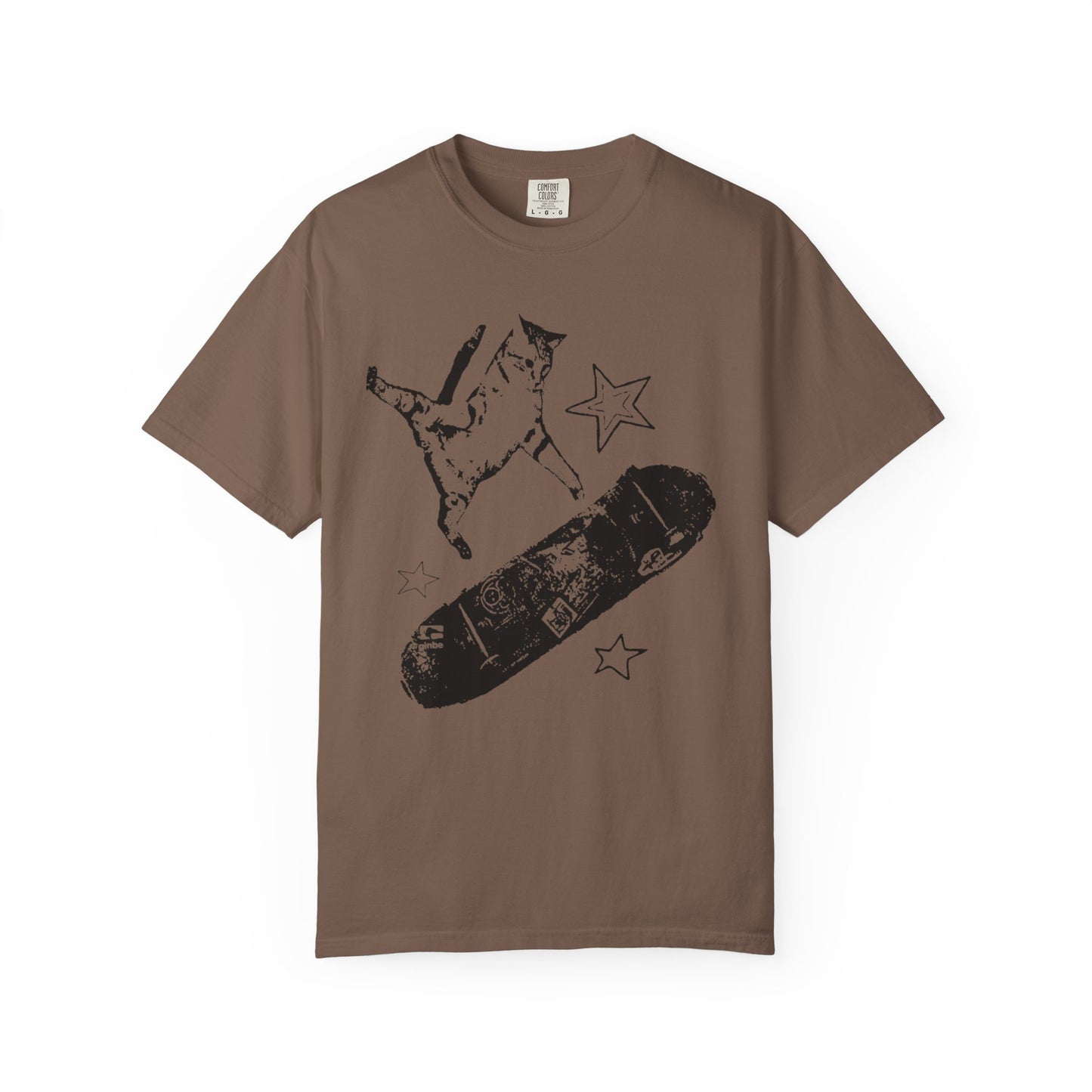 Skate Cat Graphic T-Shirt – Grunge Punk Illustration | Comfort Colors 1717 Unisex Tee