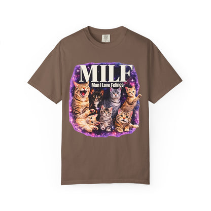 MILF Man I Love Felines T-Shirt – Funny Cat Lover Galaxy Design | Comfort Colors 1717 Unisex Tee