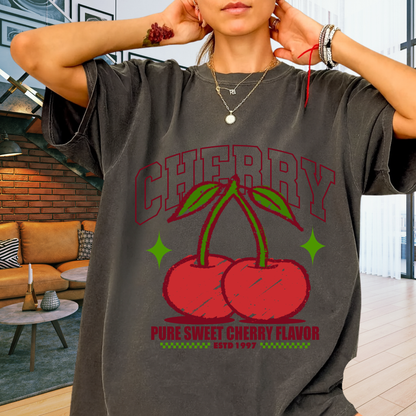 Cherry Retro T-Shirt Vintage Fruit Graphic Coquette Aesthetic Comfort Colors 1717 Tee