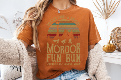 Mordor Fun Run Vintage T-Shirt - "One Does Not Simply Walk" Funny Fantasy Running Tee