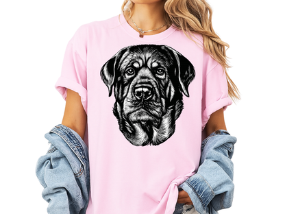Rottweiler Face Graphic T-Shirt - Minimalist Dog Lover Tee