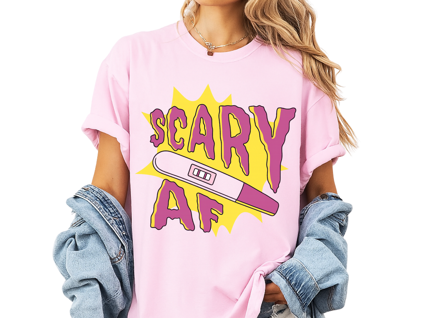 Scary AF Pregnancy Test T-Shirt - Funny Graphic Tee