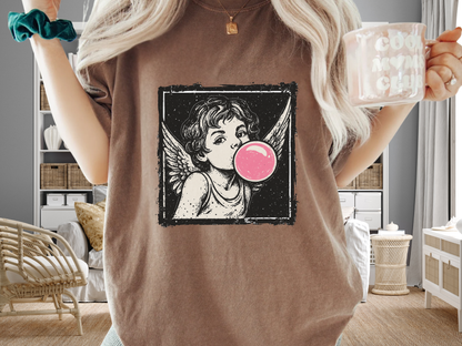 Retro 'Bubblegum Angel' Cherub T-Shirt | Grunge Coquette Aesthetic Tee | Comfort Colors® 1717