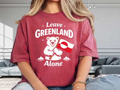 Leave Greenland Alone T-Shirt Polar Bear Flag Graphic Comfort Colors 1717 Arctic Tee