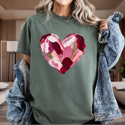 Comfort Colors® Abstract Painted Heart Valentine Graphic T-Shirt