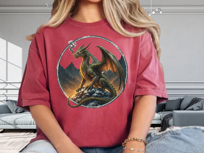 Epic Dragon Fantasy T-Shirt - Realistic RPG Graphic Tee