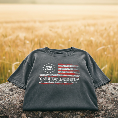250 Years We The People American Flag T-Shirt USA Semiquincentennial Comfort Colors 1717 Patriotic Tee